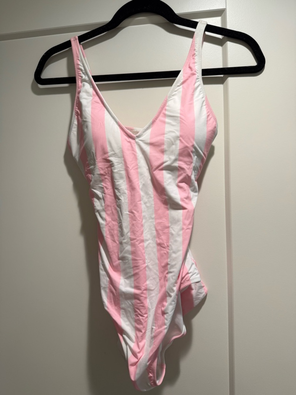 Vineyard Vines Pink & White Vertical Stripe Scoop One-Piece